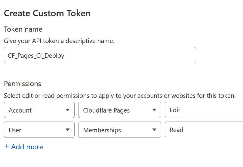 Cloudflare API Token setup
